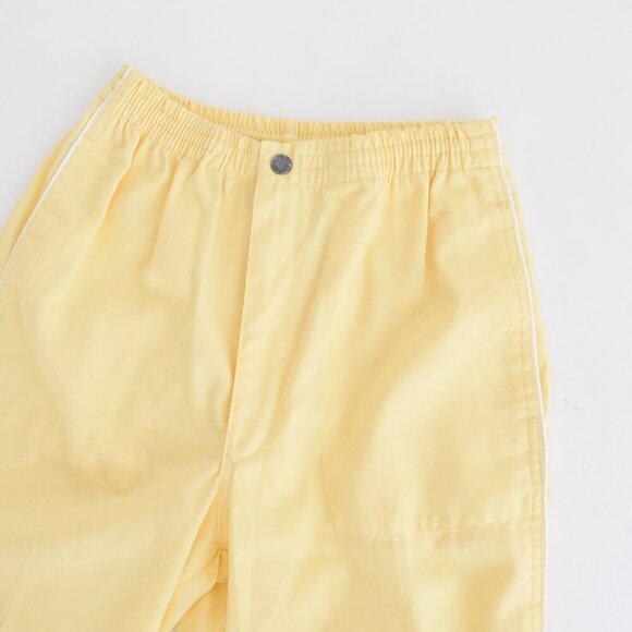 Vintage 80s Court Club Yellow Elastic Waist Capri Pants with Piping Detail S - Picture 10 of 13